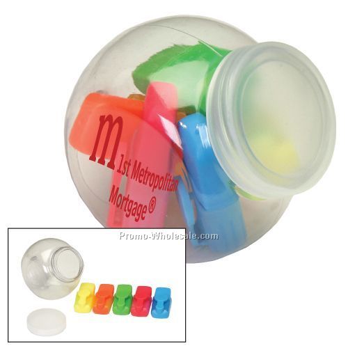 Highlighters Set In Transparent Plastic Case