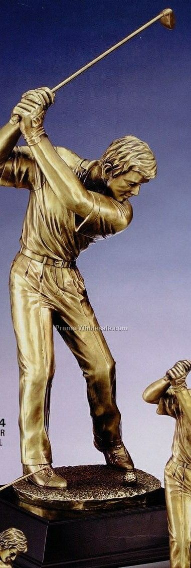 Imperial Series Elegant Resin Gold Sculpture - 20" Male Driver