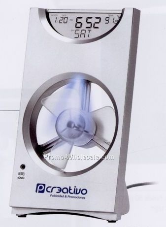 Ionic Air Fan Thermo Alarm Clock