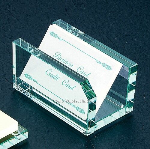 Jade Glass Business Card Holder
