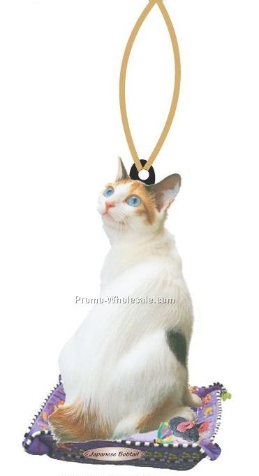 Japanese Bobtail Cat Executive Line Ornament W/ Mirrored Back (8 Sq. Inch)