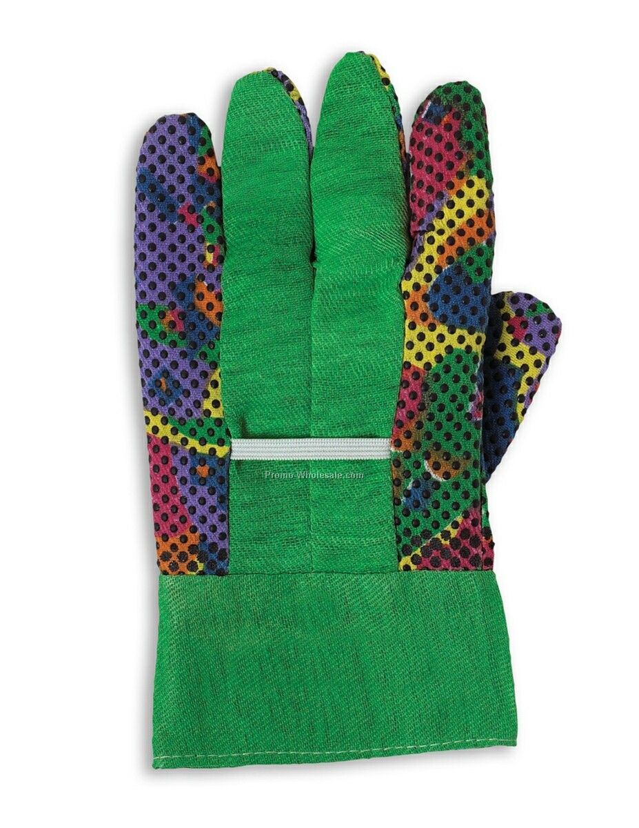 Ladies Neon Gardening Glove With Pvc Dots (One Size)