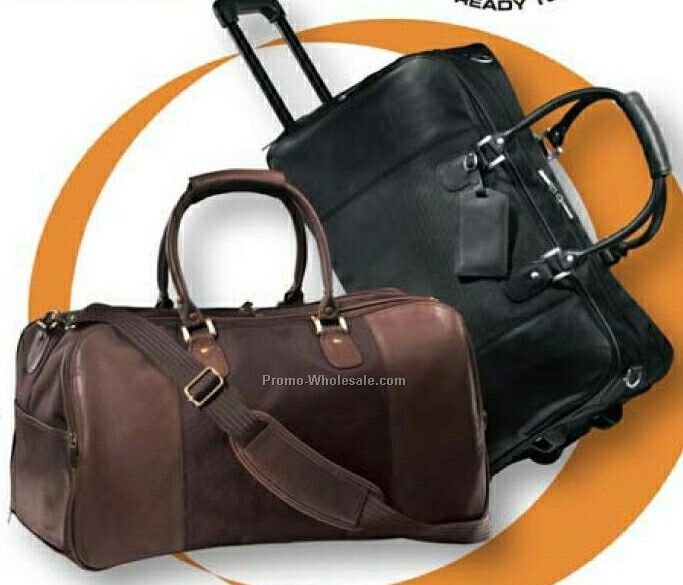 Leather/ Nylon Metro Duffel On Wheels