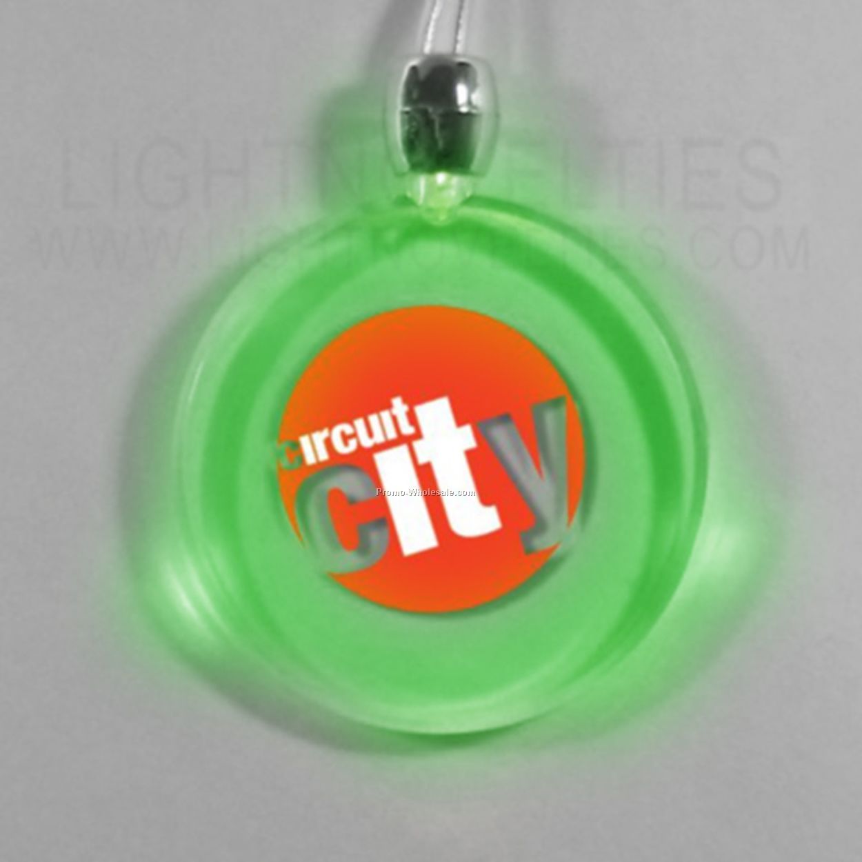 Lighted Necklace - Round - Green Or Blue