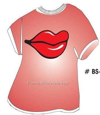 Lips Acrylic T Shirt Coaster W/ Felt Back