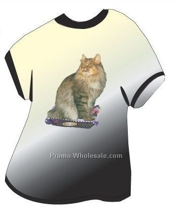 Maine Coon Cat Acrylic T Shirt Coaster W/ Felt Back