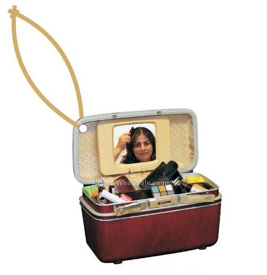 Makeup Case Executive Line Ornament W/ Mirror Back (4 Square Inch)