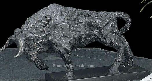 Market Bull Antracid Finish Metal Sculpture