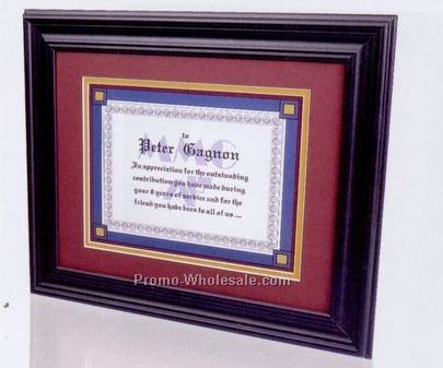 Mdf Certificate Frame W/ Matte Black Wrap & No Matboard