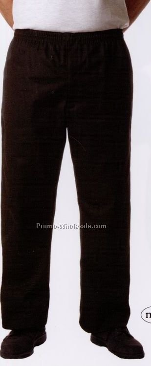 Men's Black & White Houndstooth Tailored Chef Pants (Medium)
