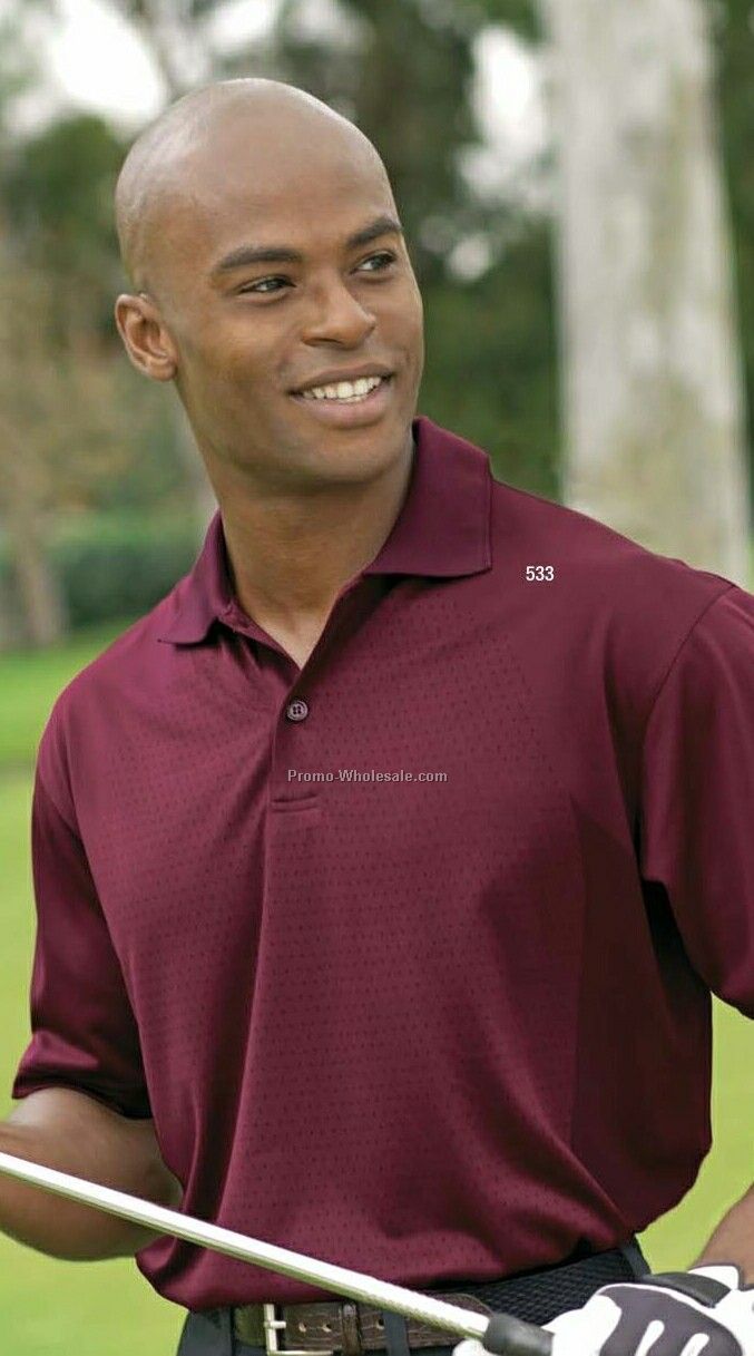 Men's Reebok Play Dry Jersey Jacquard Polo Shirt (5xl)