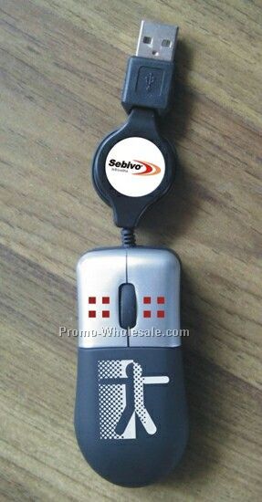 Mini USB Mouse With Retractable Cable