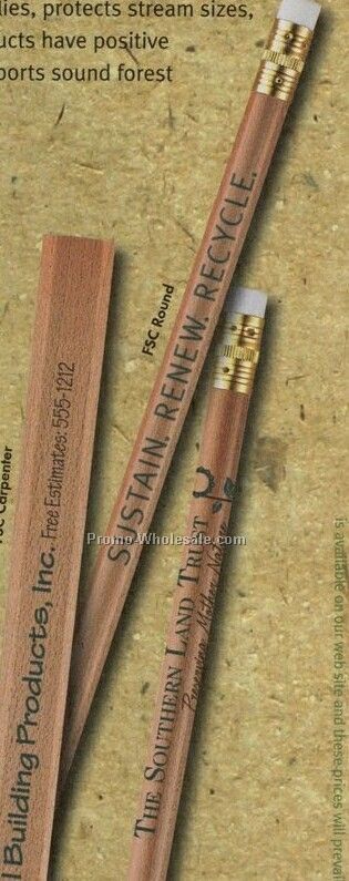 Natural (With Clear Lacquer) Fsc Certified Round Pencil (3 Color)
