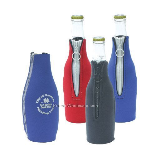 Neoprene Bottle Holder With Zipper