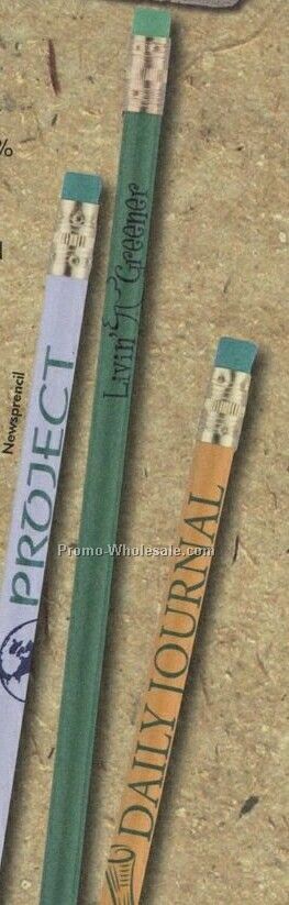 Newsprencil #2 Green Pencil - 1 Color Imprint (Sos Delivery)