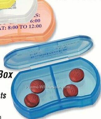 Oblong 2-compartment Pill Box