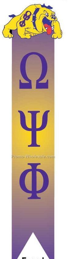 Omega Psi Phi Fraternity Mascot Bookmark W/ Black Back