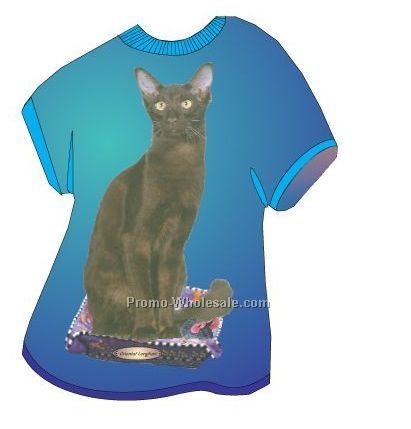 Oriental Longhair Cat Acrylic T Shirt Coaster W/ Felt Back