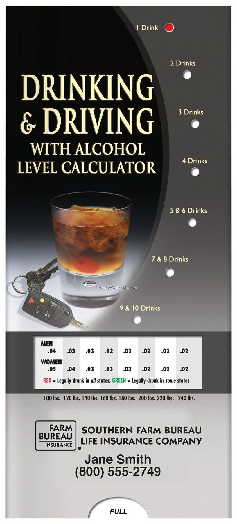 Pillowline Drinking & Driving Pocket Slider Chart