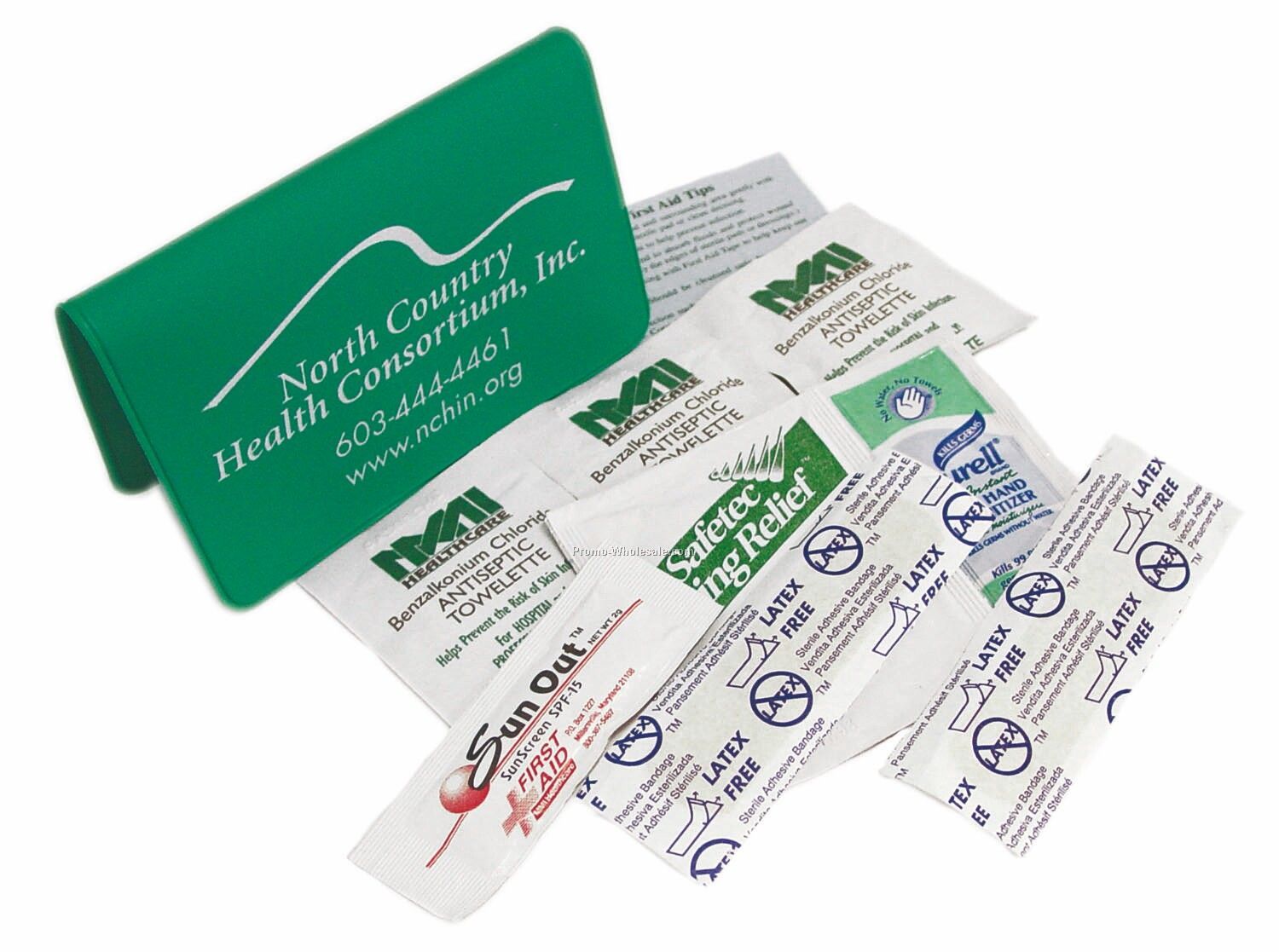 Pocket First Aid Kit (2-3/4"x4"x1/2") W/ 4cp Label