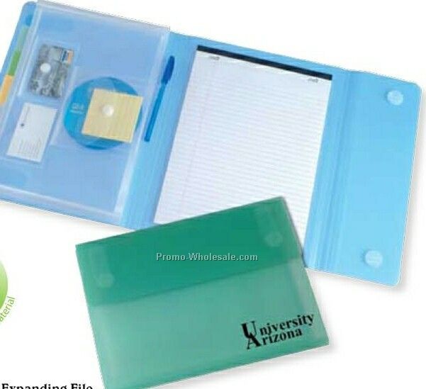 Poly Padfolio With Expanding File With Velcro Closure