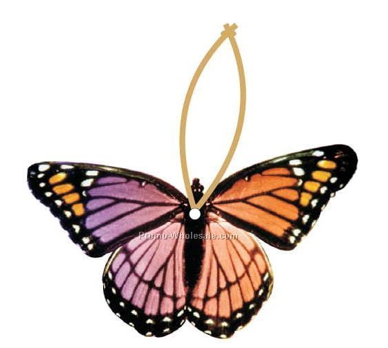 Purple & Pink Butterfly Executive Line Ornament W/ Mirror Back (8 Sq. Inch)