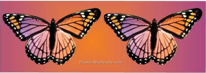 Purple & Pink Butterfly Panoramic Badge W/ Metal Pin