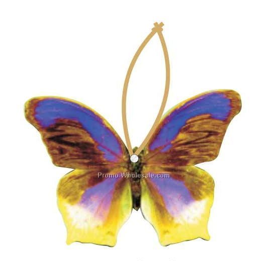 Purple & Yellow Butterfly Executive Ornament W/ Mirrored Back (6 Sq. Inch)
