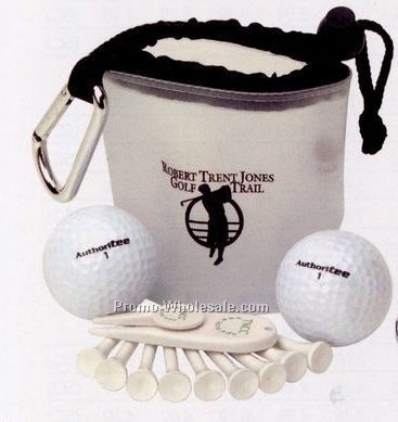 Pvc Drawstring Tour Bag W/ Authoritee Golf Balls