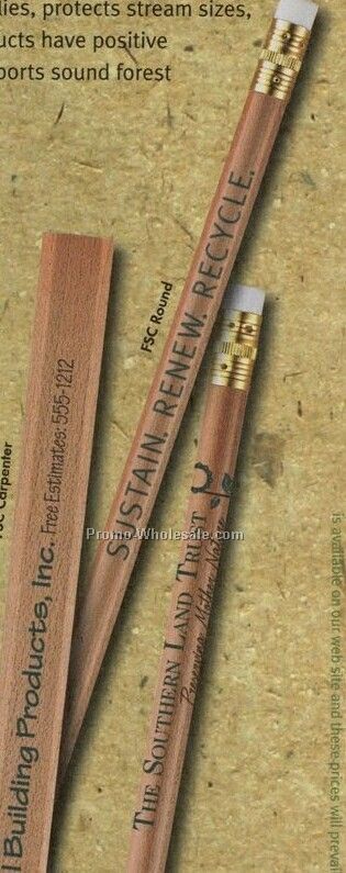 Raw Wood (No Lacquer) Fsc Certified Carpenter Pencil (1 Color)