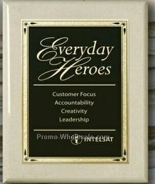 Recycled Copy Paper Cream Plaque With Lasered Plate (8"x10")
