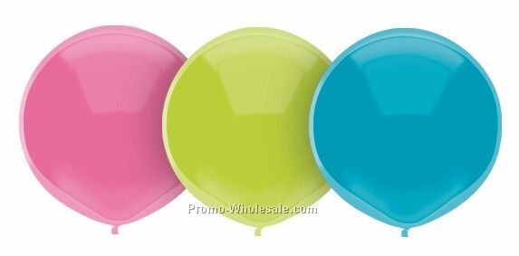 Round Outdoor Balloon -crystal & Fun Colors - 17" (Blank)