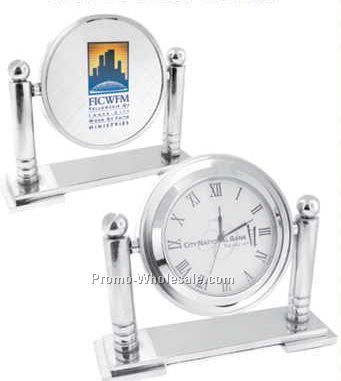 Silver Swivel Clock