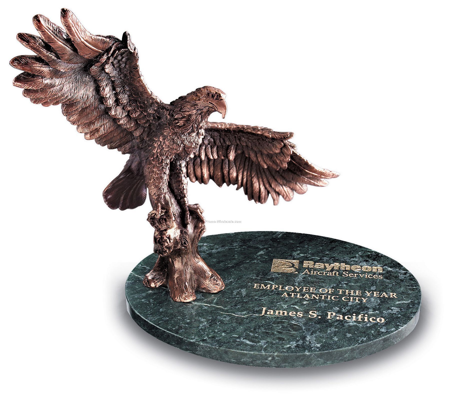Small Victory Eagle Award W/ Green Marble Oval Base
