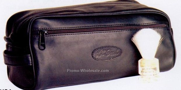 Soft Leather Travel Kit W/ Piped Edge (Full Grain)