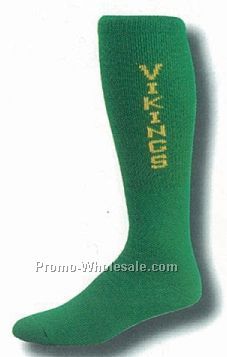 Solid Color Baseball Tube Socks W/ Knit-in Design (5-9 Small)
