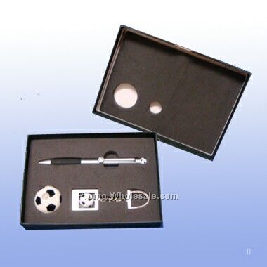 Sports Key Chain Pen Gift Set - Soccer (Screened)