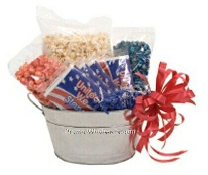 Stars And Stipes Popcorn Only Gift Basket