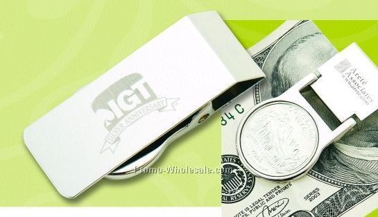 State Quarter Money Clip W/ Spring Mechanism