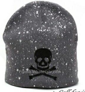 Stock Beanie Cap With Skull & Cross Bones