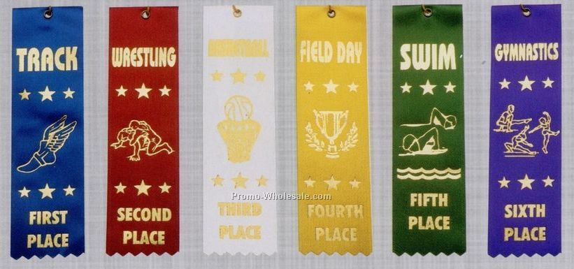 Stock Sports Ribbon (Pinked) - Baseball - 2nd Place