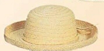 Straw Hat W/Matching Straw Band (One Size Fit Most)