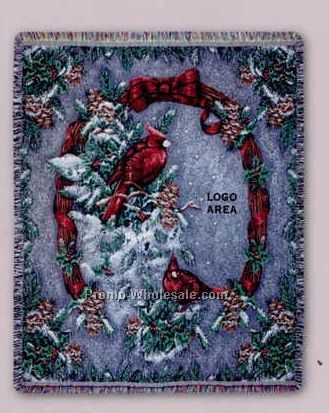 Tapestry Stock Woven Throws - Winter Cardinals (53"x67")