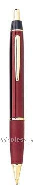 Taurus Metallic Push-action Ballpoint Metal Pen W/ Color Match Rubber Grip