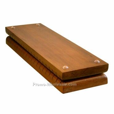 Teak Brown Wooden Nametag Organizer - Folding