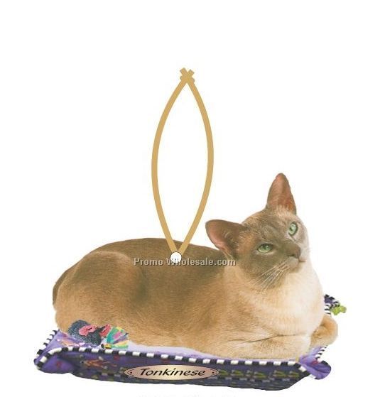 Tonkinese Cat Executive Line Ornament W/ Mirrored Back (8 Square Inch)