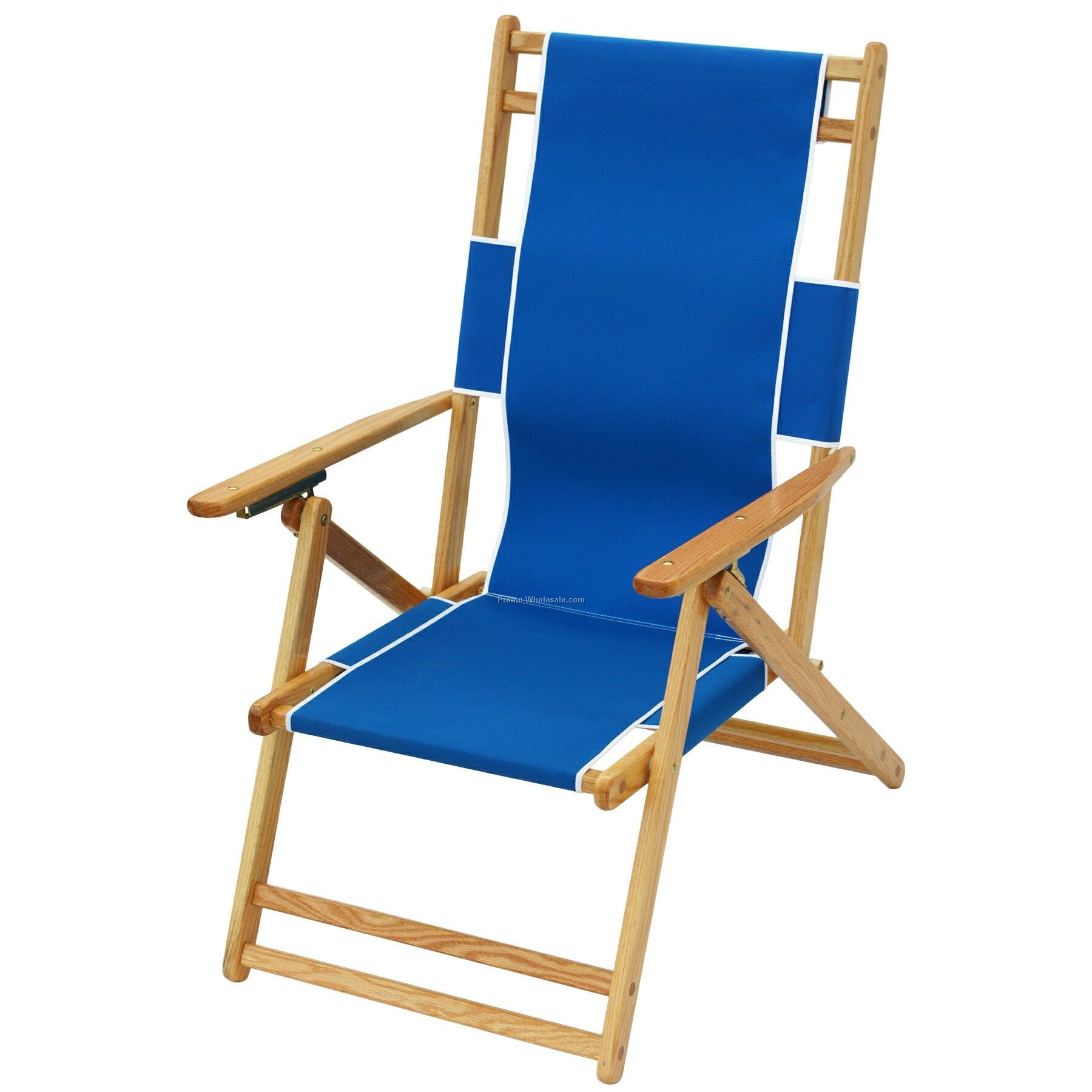 Us Made Deluxe Solid Oak Hardwood Frame Folding Beach Recliner