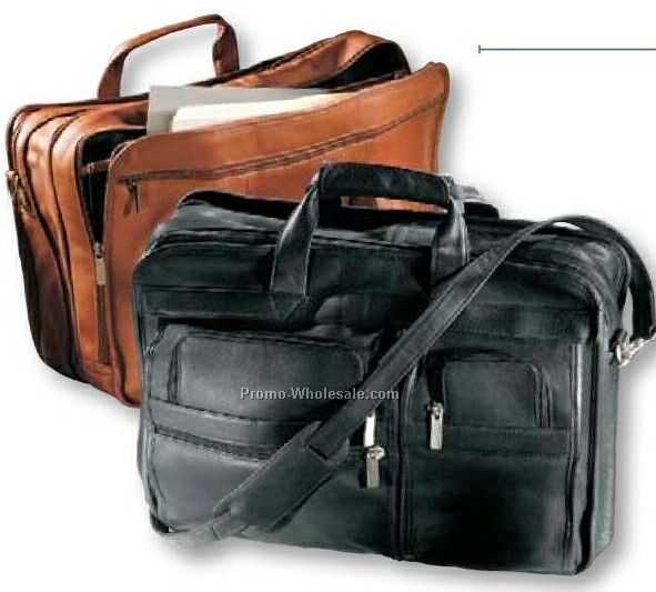 Vaqueta Napa Leather Expandable Multi Function Briefcase