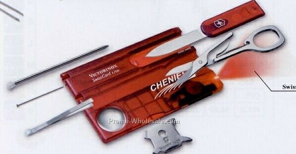 Victorinox Swisscard Quattro Swiss Army Set - Translucent Ruby Red