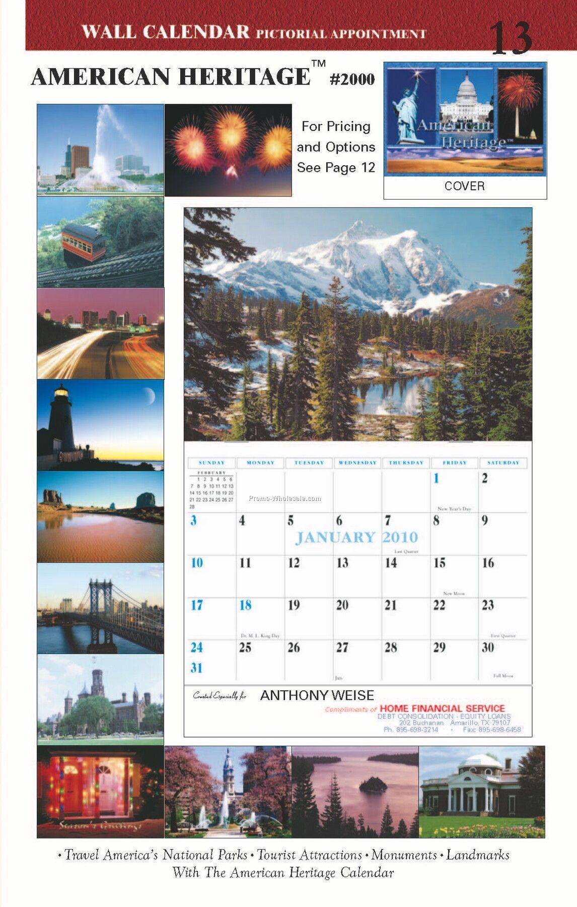 Wall Calendars: American Heritage - Saddle Stitched